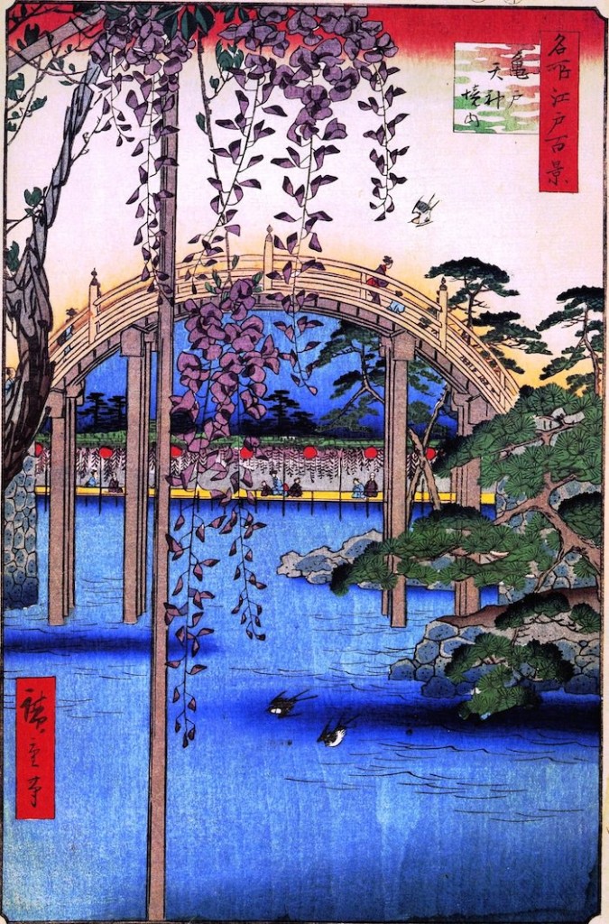 『名所江戸百景』「亀戸天神境内」（歌川広重 画）の拡大画像