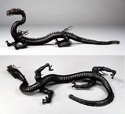 甲冑師・明珍宗察が作った龍。確認されているものとして最古の自在置物