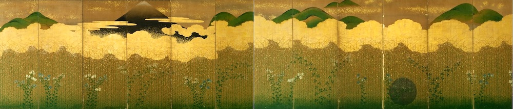 『武蔵野図屏風』（江戸時代前期）の拡大画像