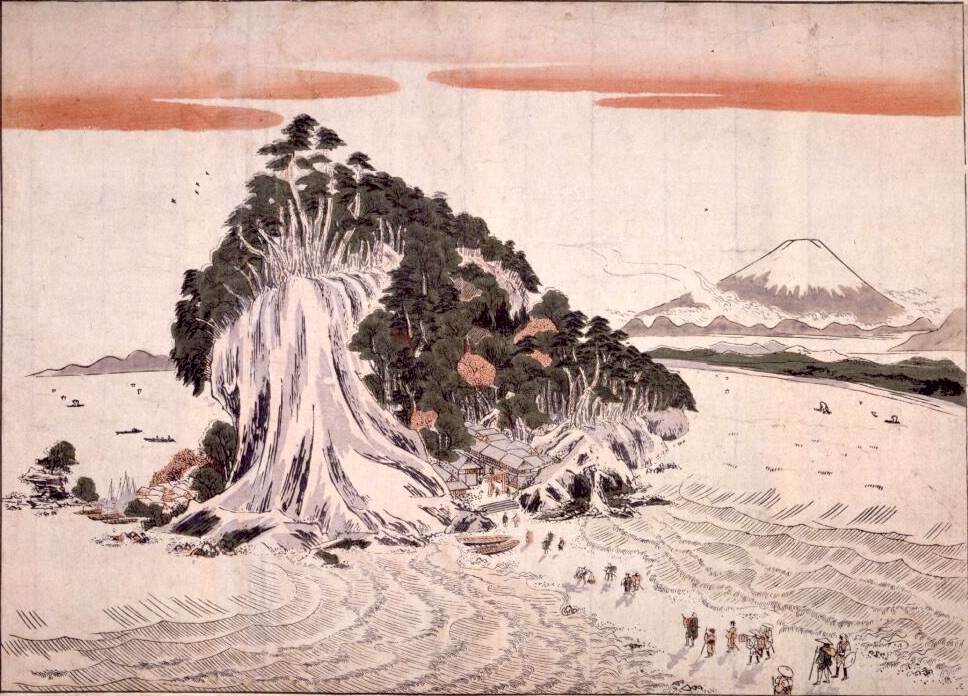 『相州江之島ノ風景腰越ノ方ヨリ見図』勝川春章 作（1785年頃）の拡大画像