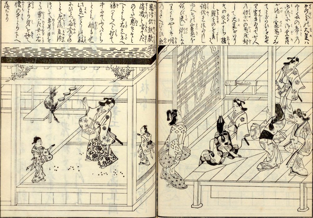 江戸時代の節分（『日本風俗図絵』より）の拡大画像