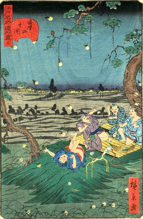 「二十　道灌山虫聞」（1859年）（『江戸名所道戯尽』より、歌川広景 画）