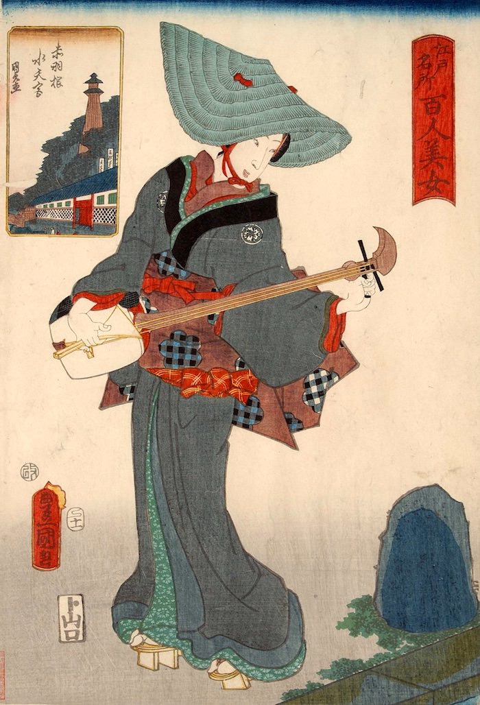 掛け軸【中仙鳥追美人】 掛け軸【中仙鳥追美人】