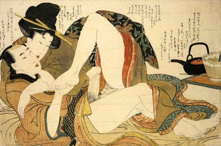 妾（『絵本小町引き』より　喜多川歌麿 画）の拡大画像
