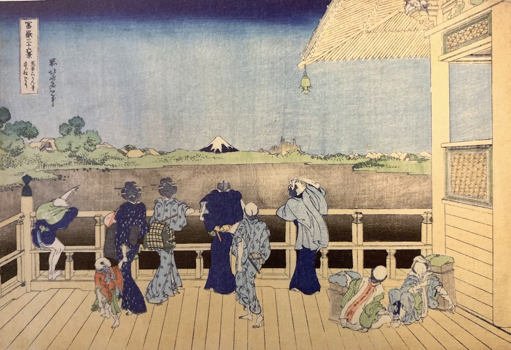 『富嶽三十六景』「五百らかん寺さざゐどう」（葛飾北斎 画/1830〜34年頃）の拡大画像