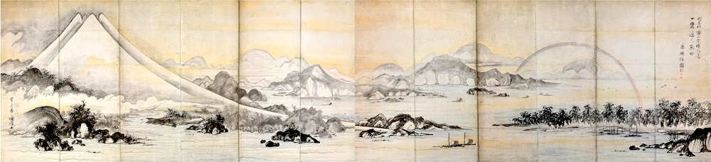 『富士・三保松原図屏風』（曾我蕭白 画）の拡大画像