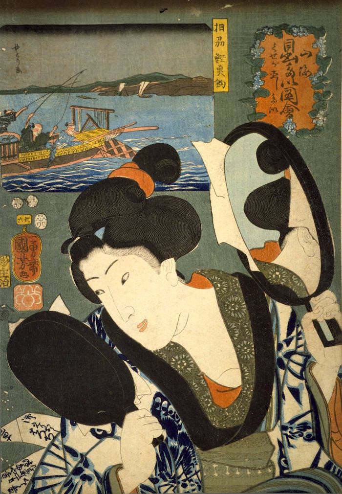 山海愛度図会 くせが直したい』（歌川国芳 画／1852年）の拡大画像