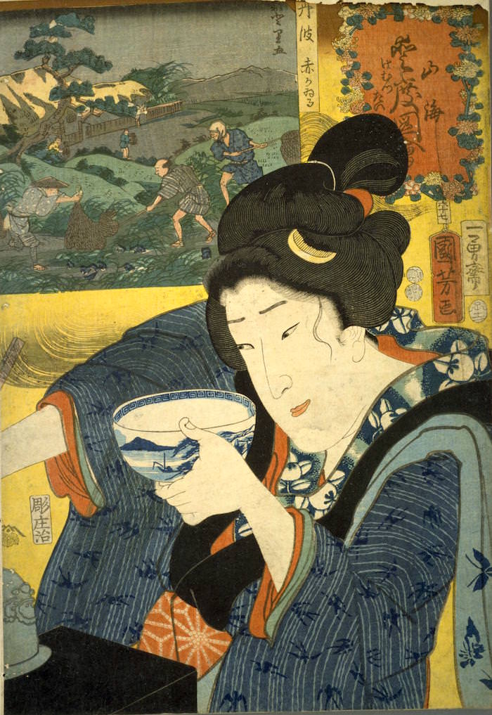 『山海愛度図会　けむつたい』（歌川国芳 画／1852年）の拡大画像