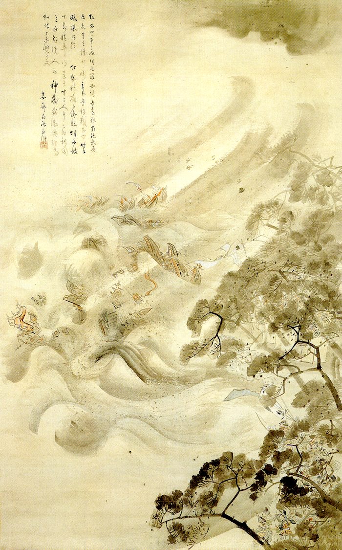 元寇の神風（菊池容斎 画）の拡大画像