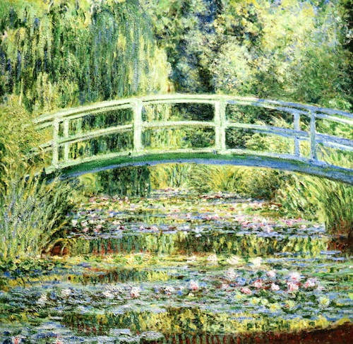 Bridge over a Pond of Water Lilies